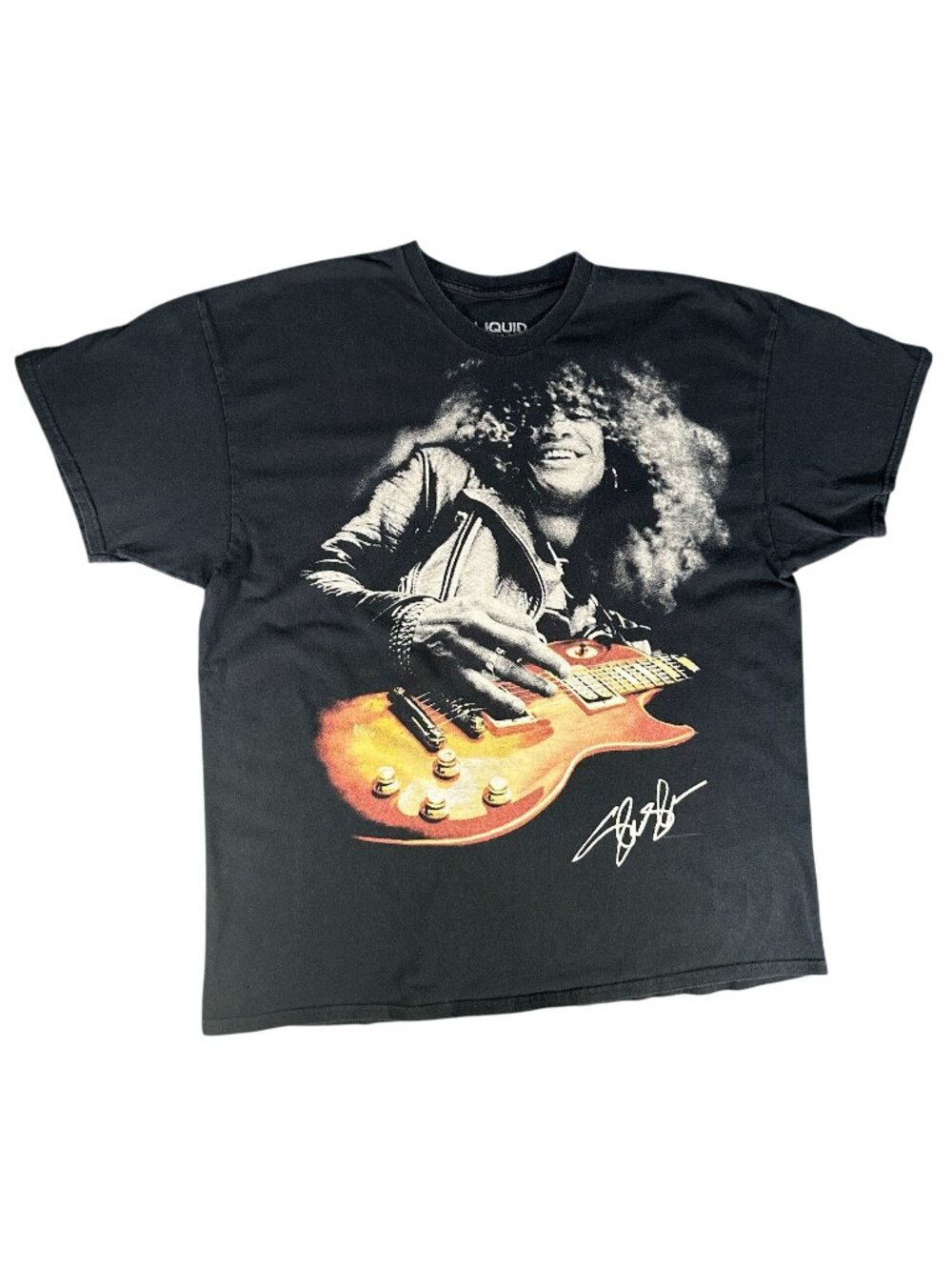 Vintage 2004 SLASH Liquid Blue T Shirt Black Graphic Tee Mens 2XL Guns N Roses